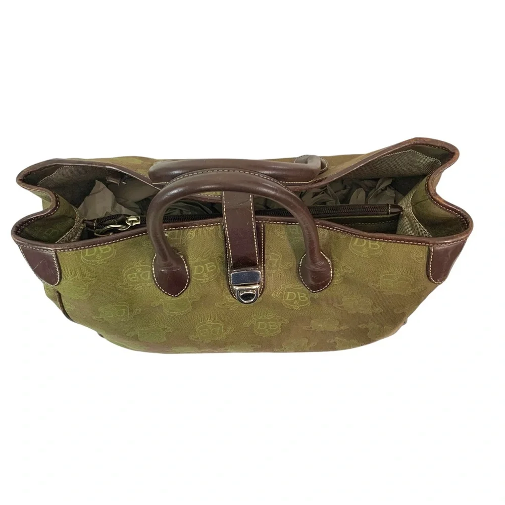 DOONEY & BURKE Monogram Canvas Leather Trimmed Satchel